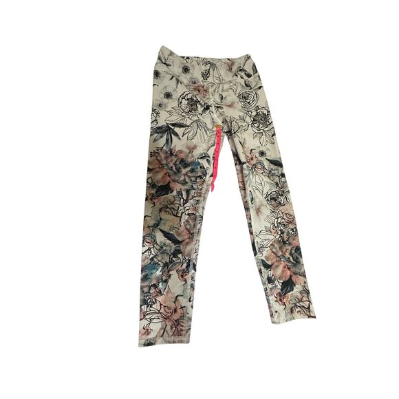 Evolution & Creation White Floral High-Rise Leggings, Size L - Picture 2 of 7